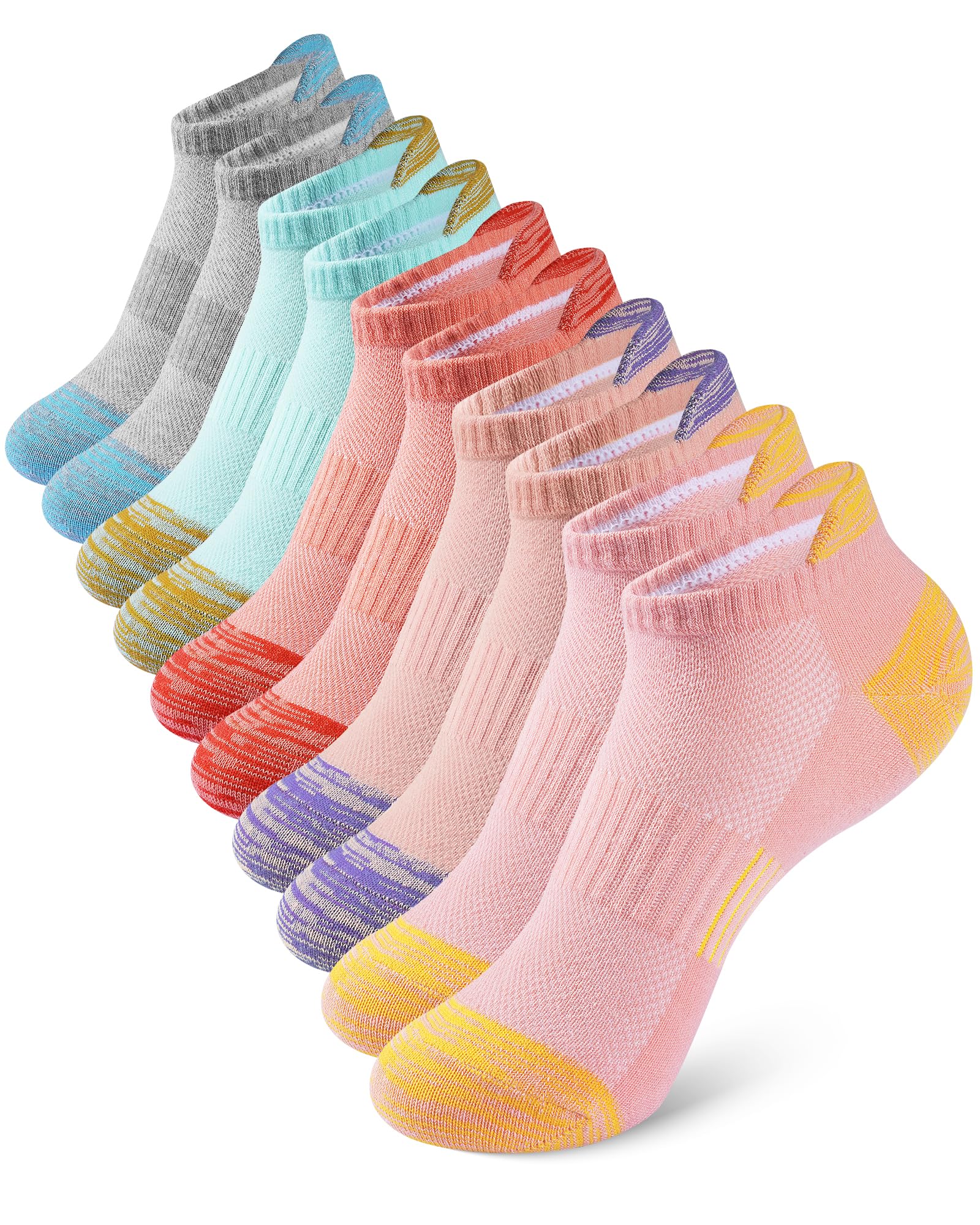 Somaibo 10 Pairs Kids Socks for Boys Girls Low Cut Athletic Ankle Socks