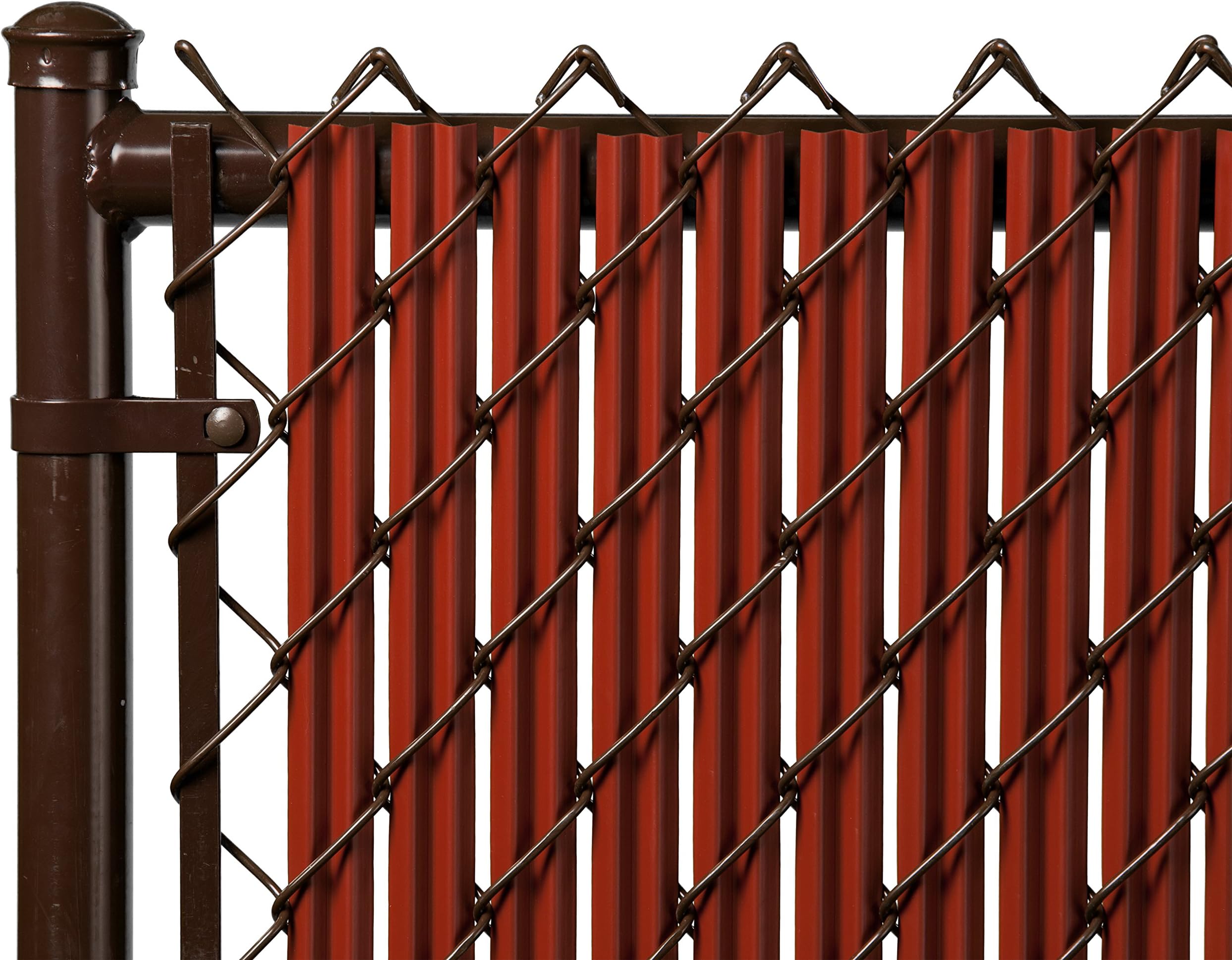Slat Depot Single Wall Bottom Locking Privacy Slat for 3', 4', 5', 6', 7' and 8' Chain Link Fence (4ft, Redwood)