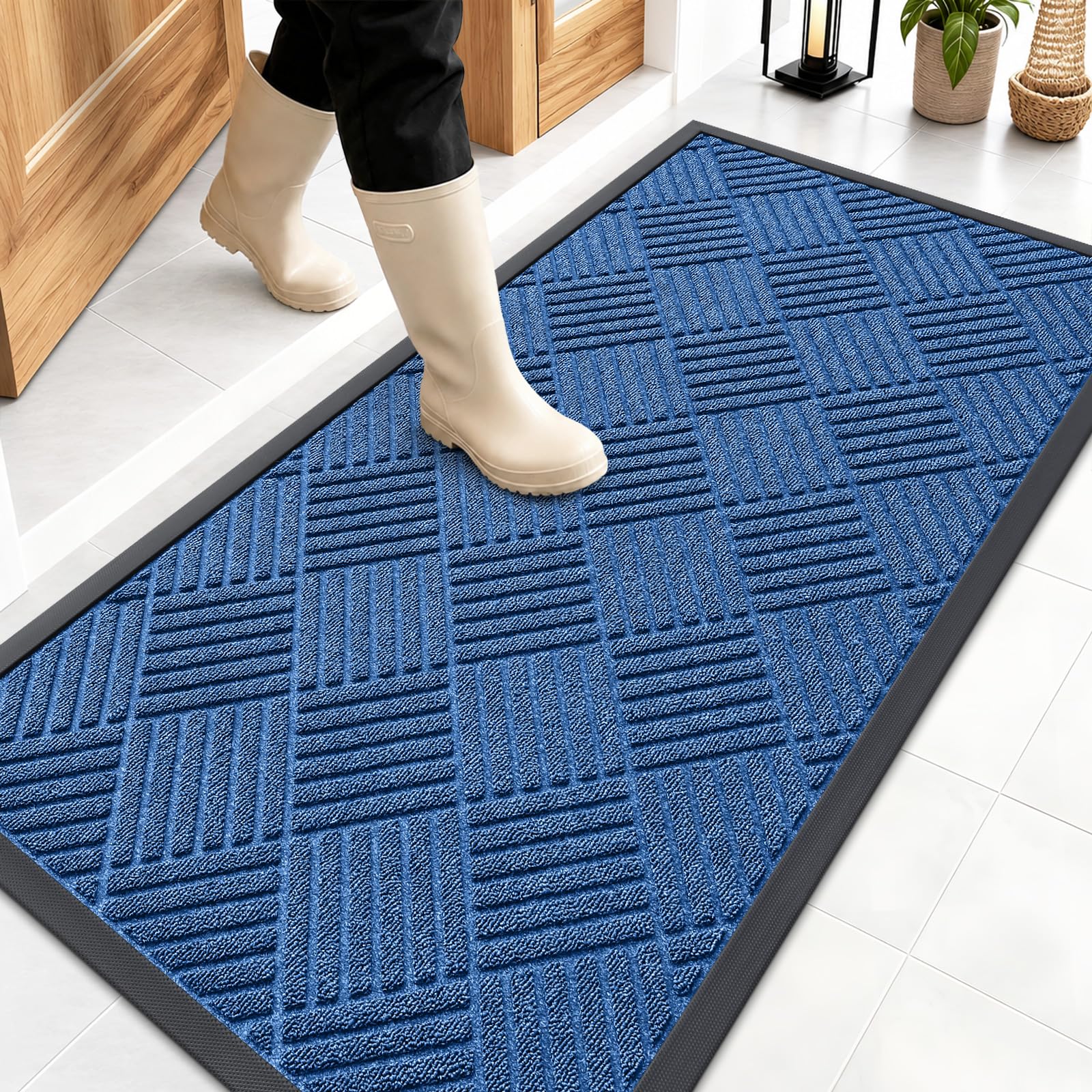 OLANLY Front Door Mat Outside Entrance 47x23, Waterproof Heavy-Duty Doormat