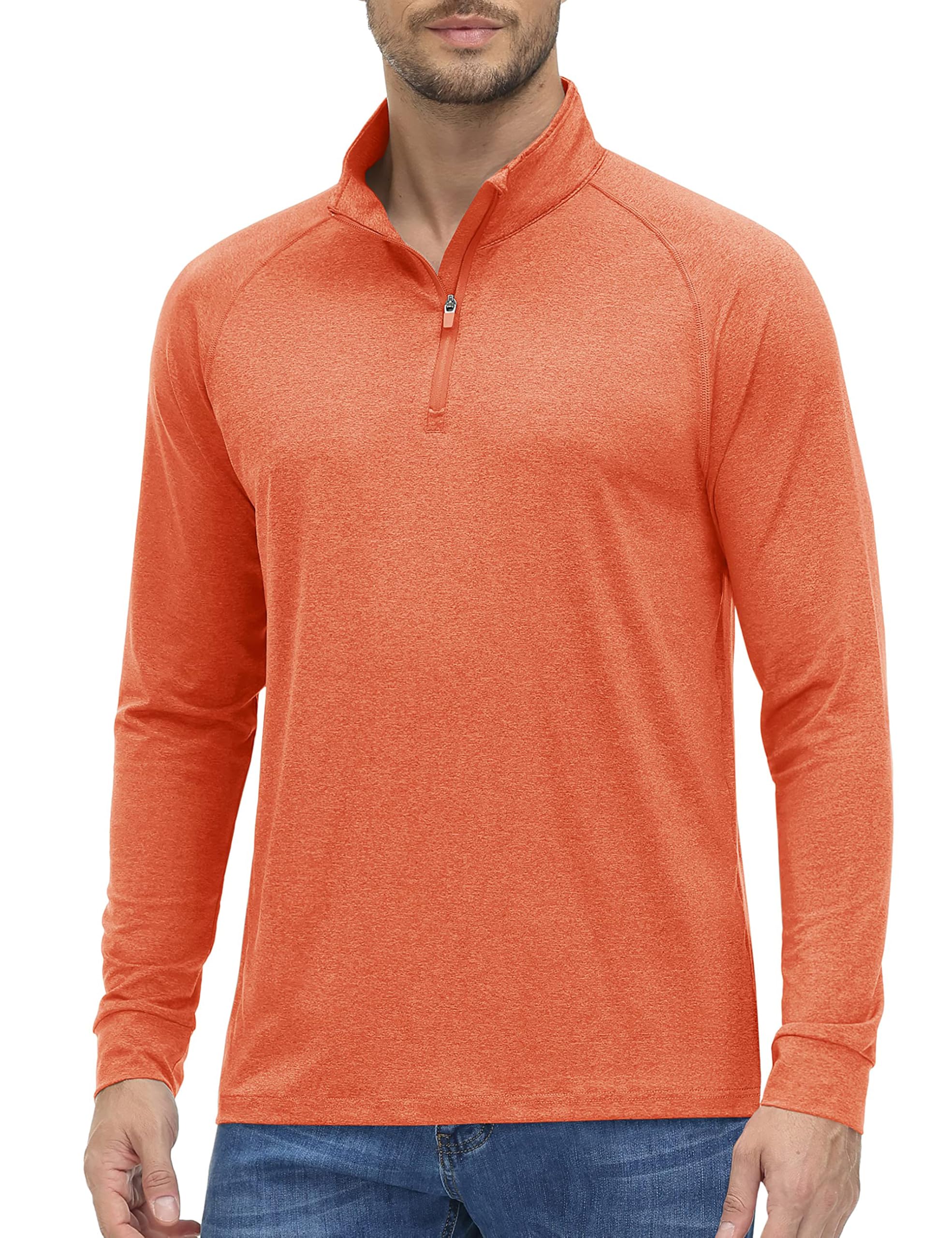 MAGCOMSEN Men's 1/4 Zip Pullover UPF 50+ Long Sleeve Sun Protection Sports Shirts Lightweight Athletic Workout Shirt