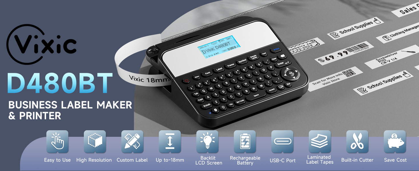 Watch Vixic 18mm label maker D480BT on Amazon Live