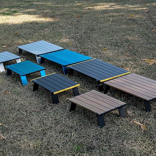 Miniatura 9 de iClimb Mini mesa plegable ultraligera compacta de picnic en la playa con bolsa de transporte, dos tamaños (plata - S)