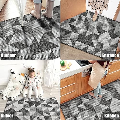 Vista 127 de Tapete para interiores de 32 x 48 pulgadas, tapete absorbente para puerta delantera y trasera, parte trasera de goma, antideslizante, atrapador