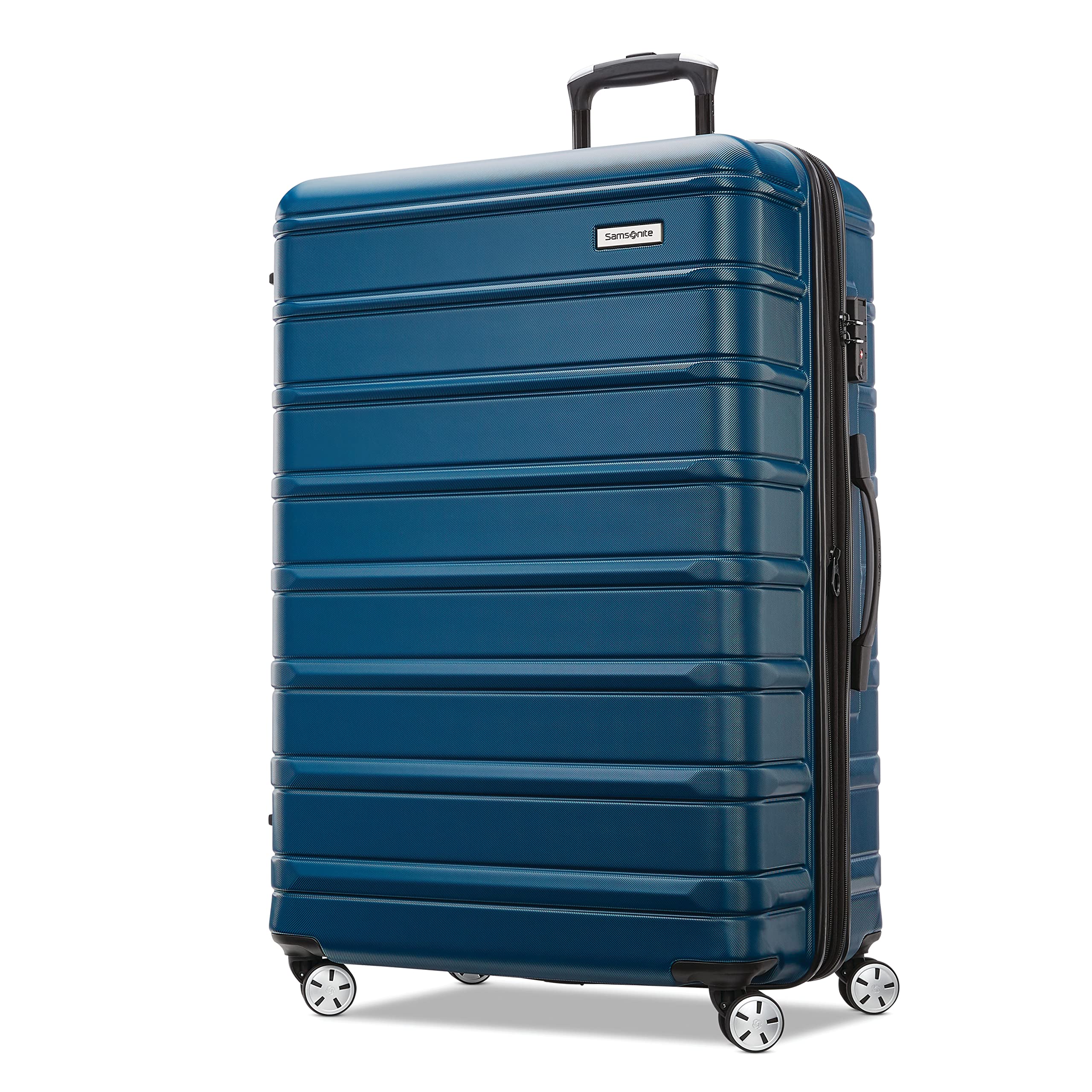 Samsonite Omni 2 Hardside Expandable Luggage with Spinner Wheels, Checked-Large 28-Inch, Lagoon Blue