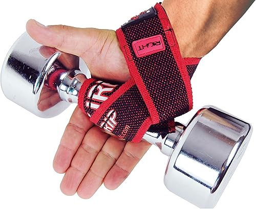 Miniatura 6 de Correas de elevación de algodón de nivel profesional con soporte de almohadilla de muñeca de neopreno y mejora de agarre de silicona, correas de