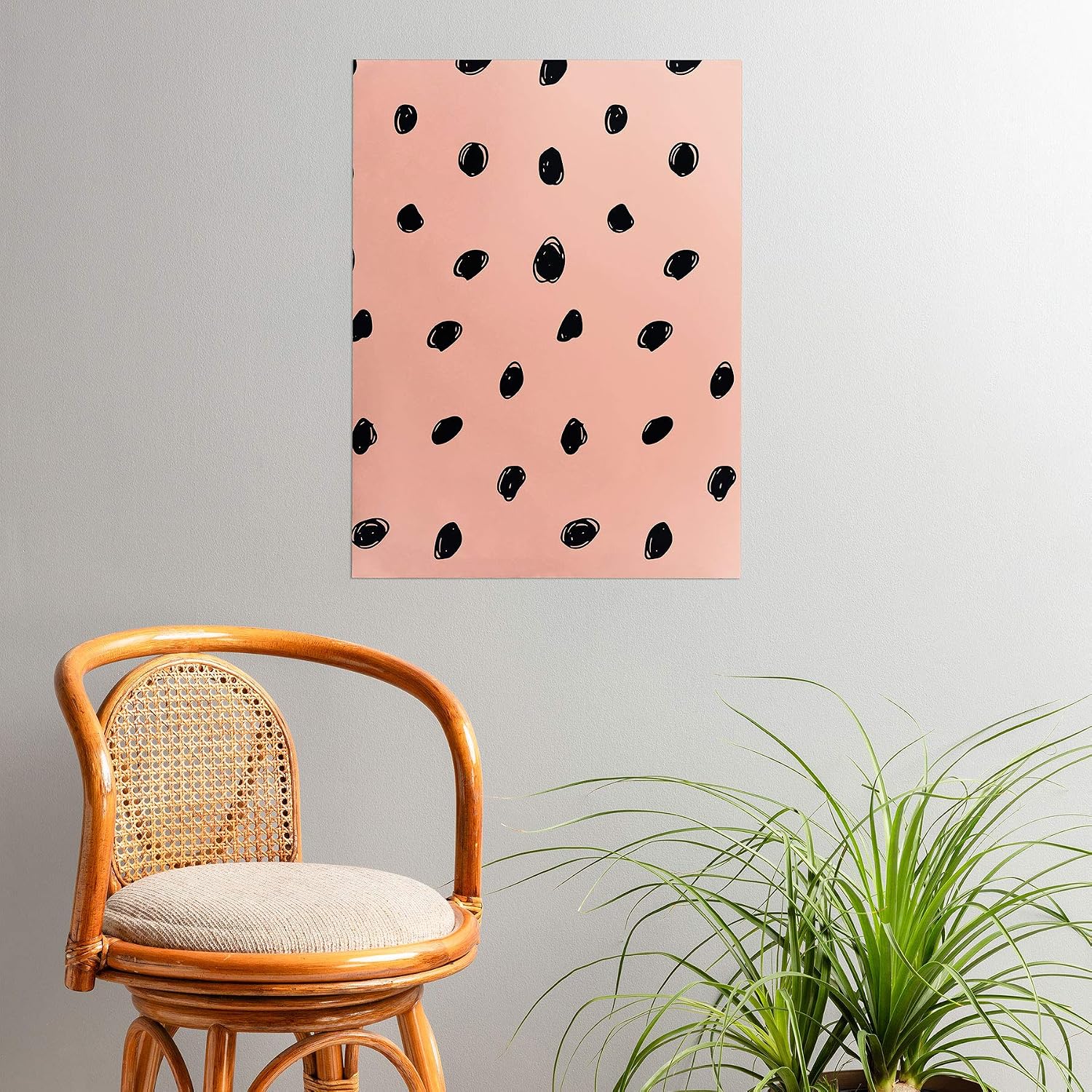 Deny Designs Morgan Kendall Pink and Black Scribbles Poster, 18x24