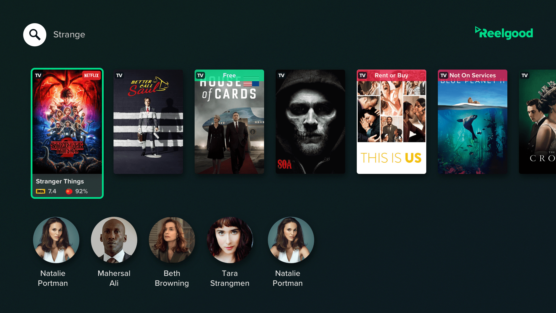 Reelgood Streaming Guide App on Amazon Appstore