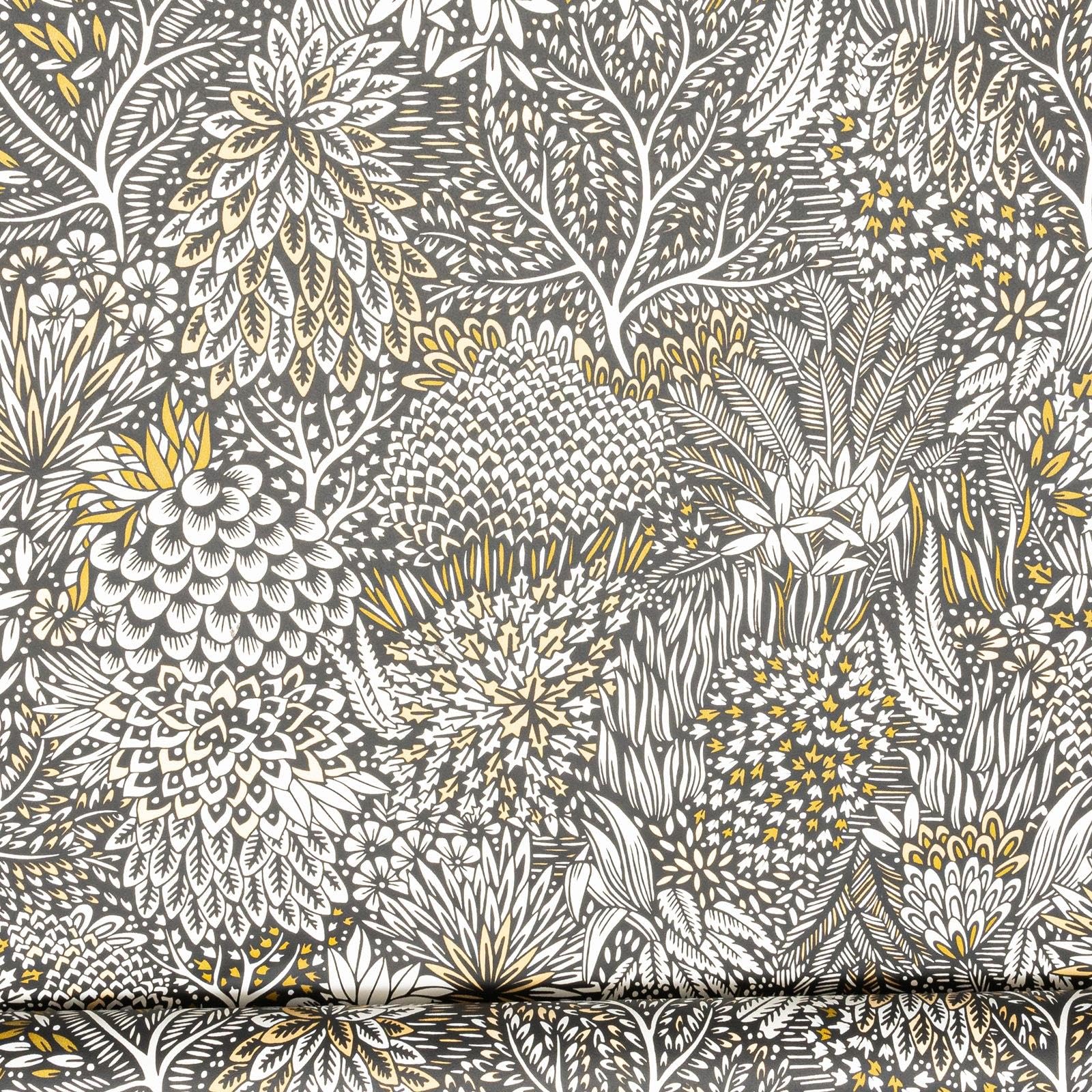 B&Q -  Black & White Tropical Wallpaper Floral Jungle Textured Vinyl Paste The Wall Feature