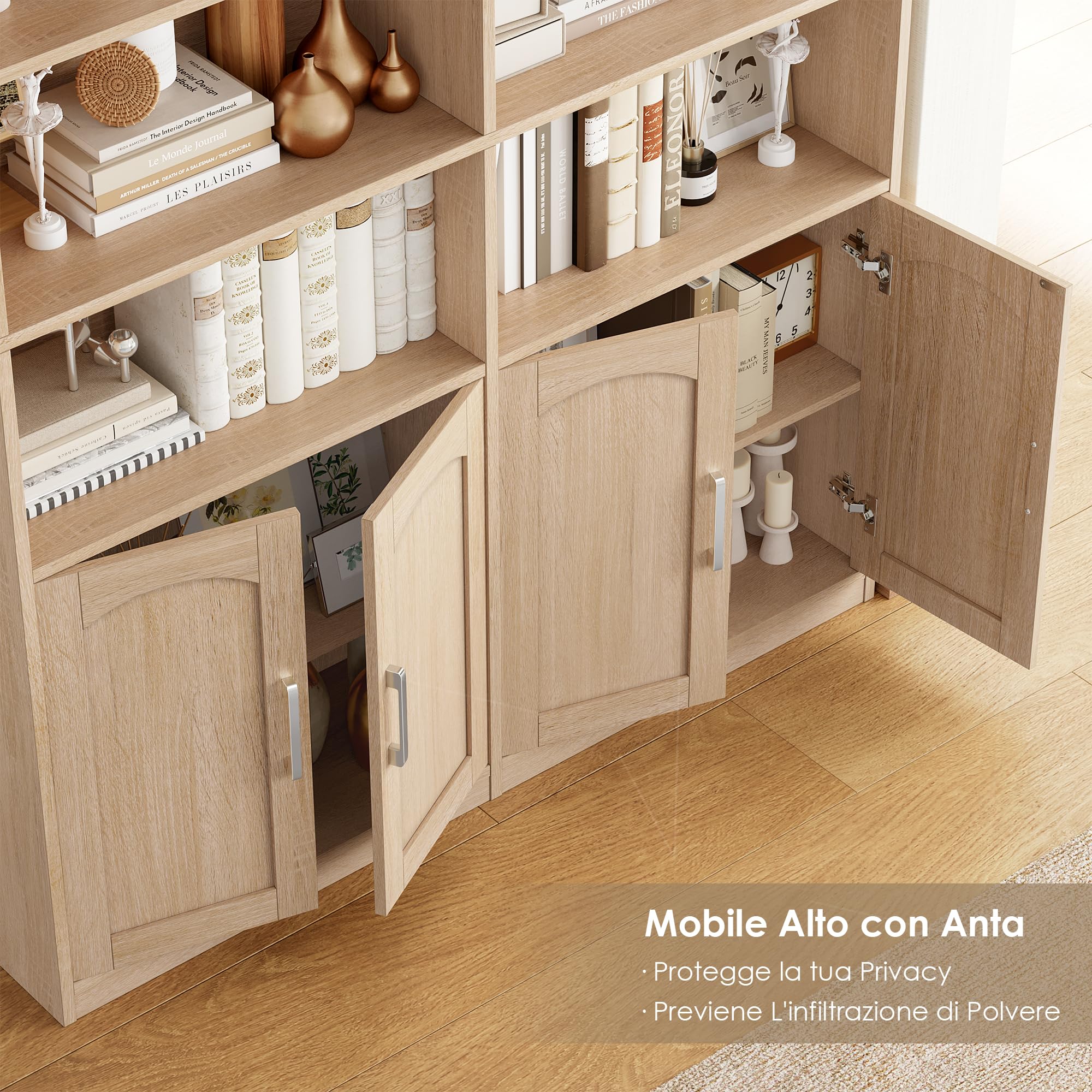 FirFurd 185.5 cm Libreria da Parete a 6 Ripiani, Libreria Verticale a 12 Scomparti, Scaffalatura Portaoggetti, Scaffale per Libri in Legno per Studio,Soggiorno,Ufficio,115x27x185.5 cm (Bianco)