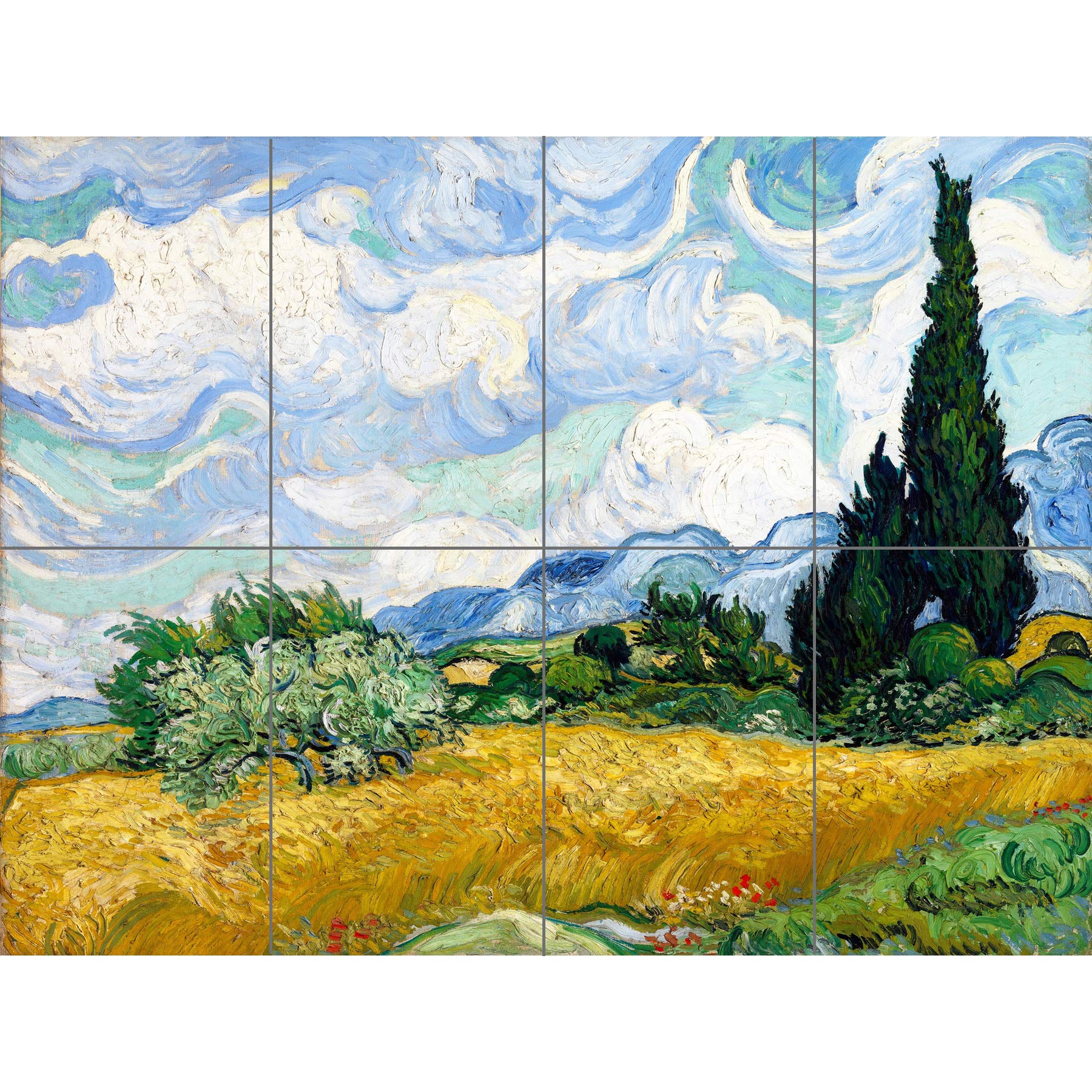 Artery8 Vincent Van Gogh Wheat Field With Cypresses XL Giant Panel Poster (8 Sections)