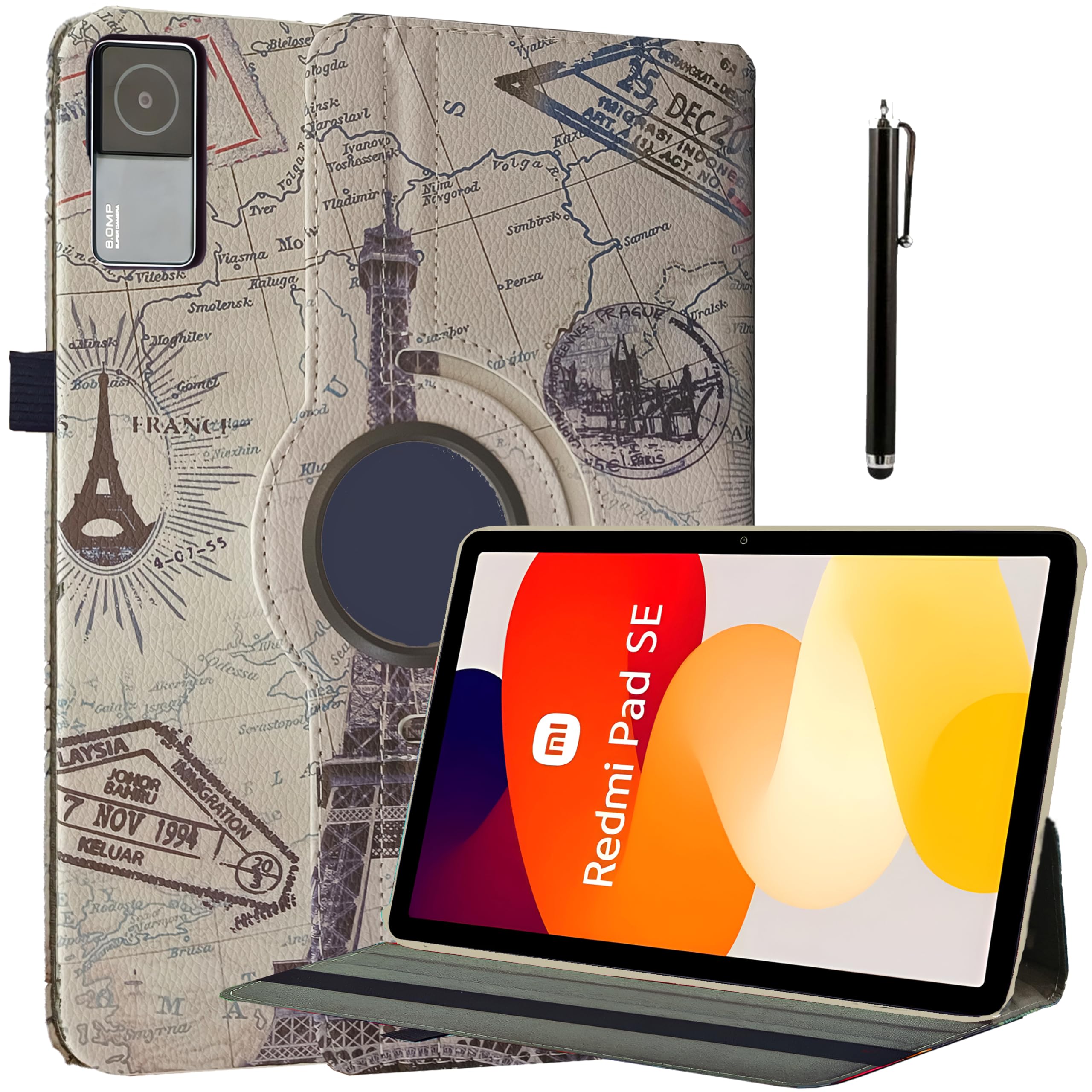 ProElite Case Cover for Redmi Pad SE 11 inch Cover, 360 Rotatable Smart Flip Case Cover for Redmi Pad SE 11 inch Tablet with Stylus Pen, Eiffel (B0D3GZC8LT) Amazon Price History, Amazon Price Tracker