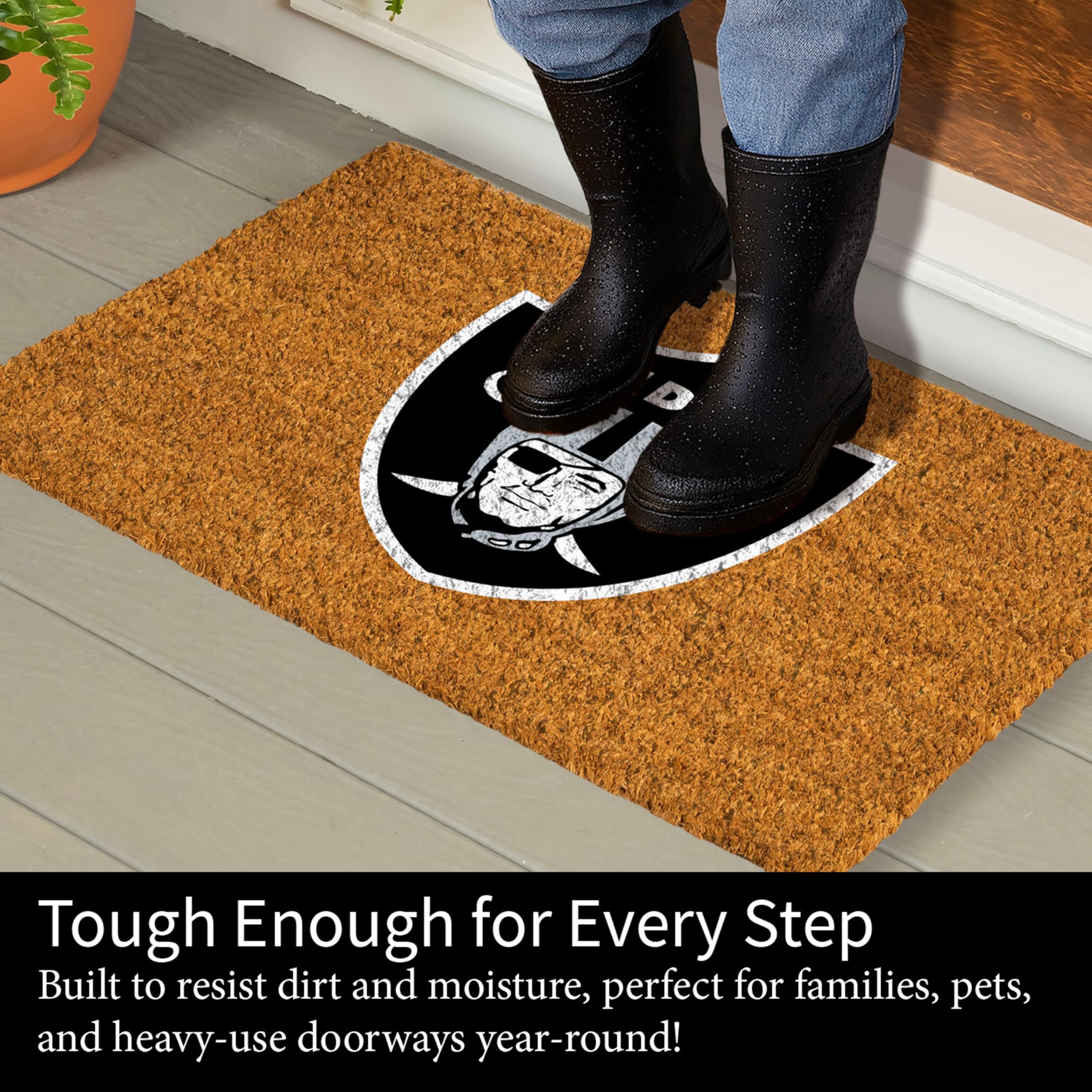 Amazon.com: NFL LAS Vegas Raiders Natural Coir Doormat, Official