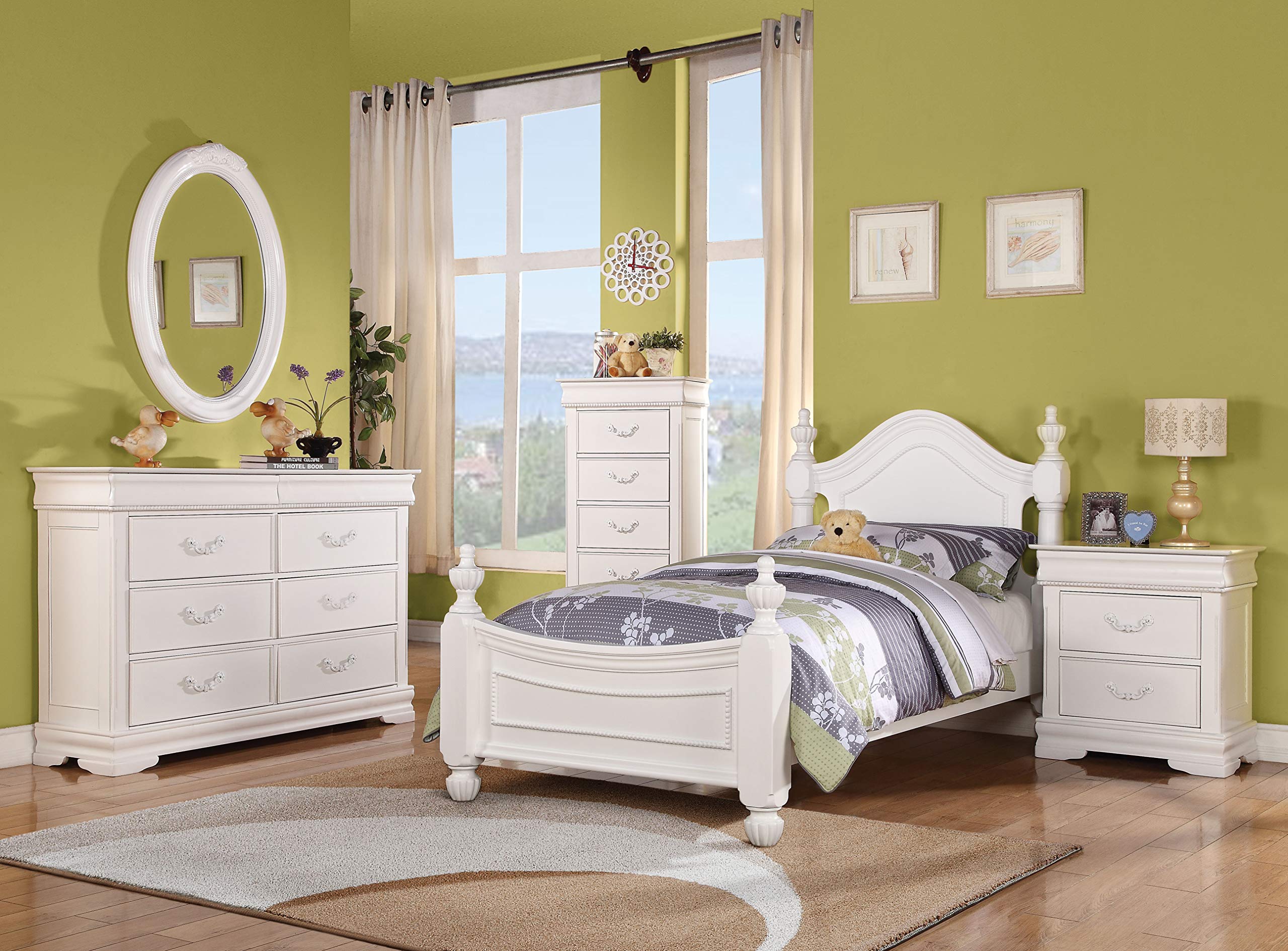 Amazon Com Acme 30129 Classique Nightstand With Hidden Drawer White Furniture Decor