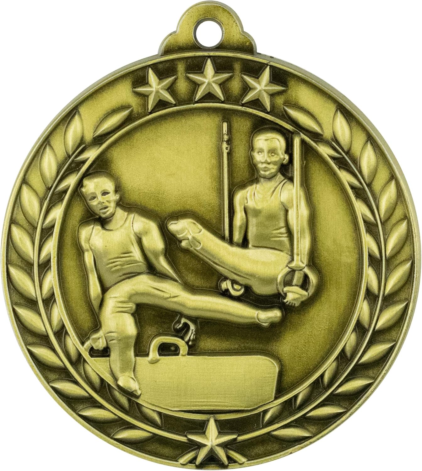 10 Pack Male Gymnastics Gold Medals Trophy Award with Neck Ribbons WAMG-929