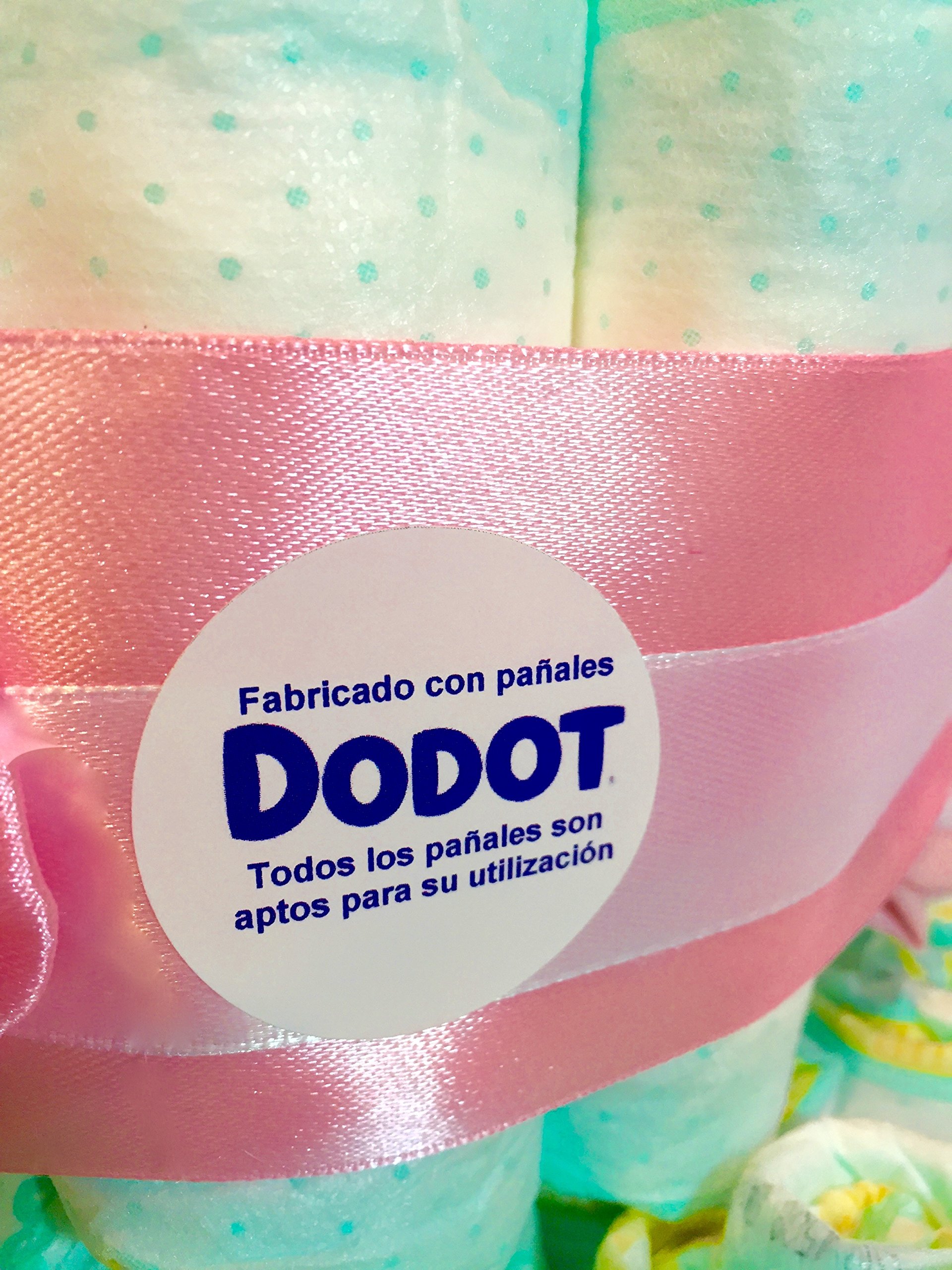 Tarta de pañales perrito toalla blanco (Talla 2 (3-6 kg)) by MomentosGourmet. Regalo para bebé muy práctico. Cesta Canastilla recién nacido. Diaper Cake