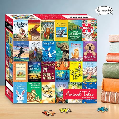 Vista 18 de Re-Marks Feline Tales - Rompecabezas de 1000 piezas para todas las edades, rompecabezas de libros de gatos, rompecabezas familiar