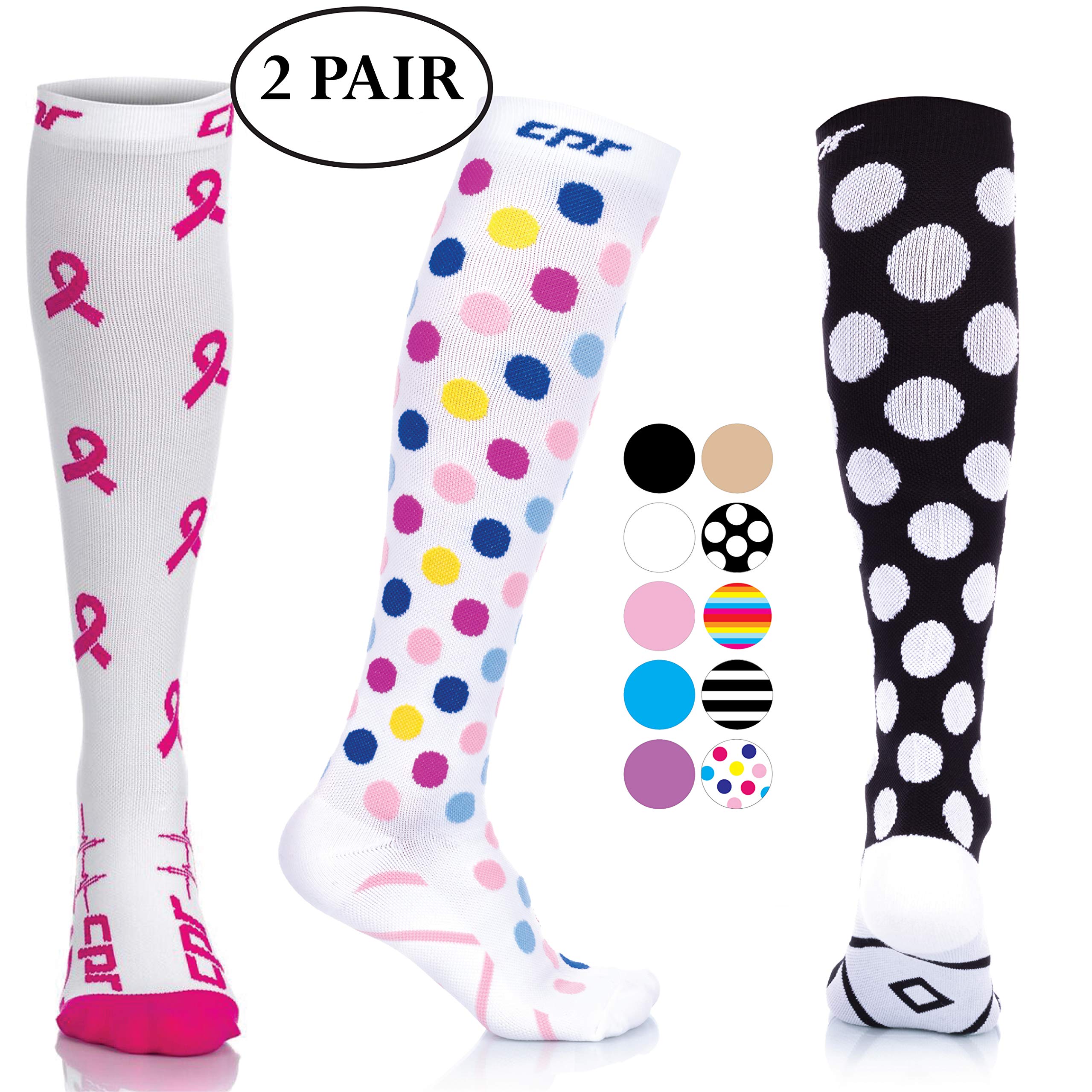 CPR Compression Socks for Women Men Nurses Compression Stockings for Woman Graduated Compression Sock 20 30 mmHg Knee High Nursing Travel Comfortable