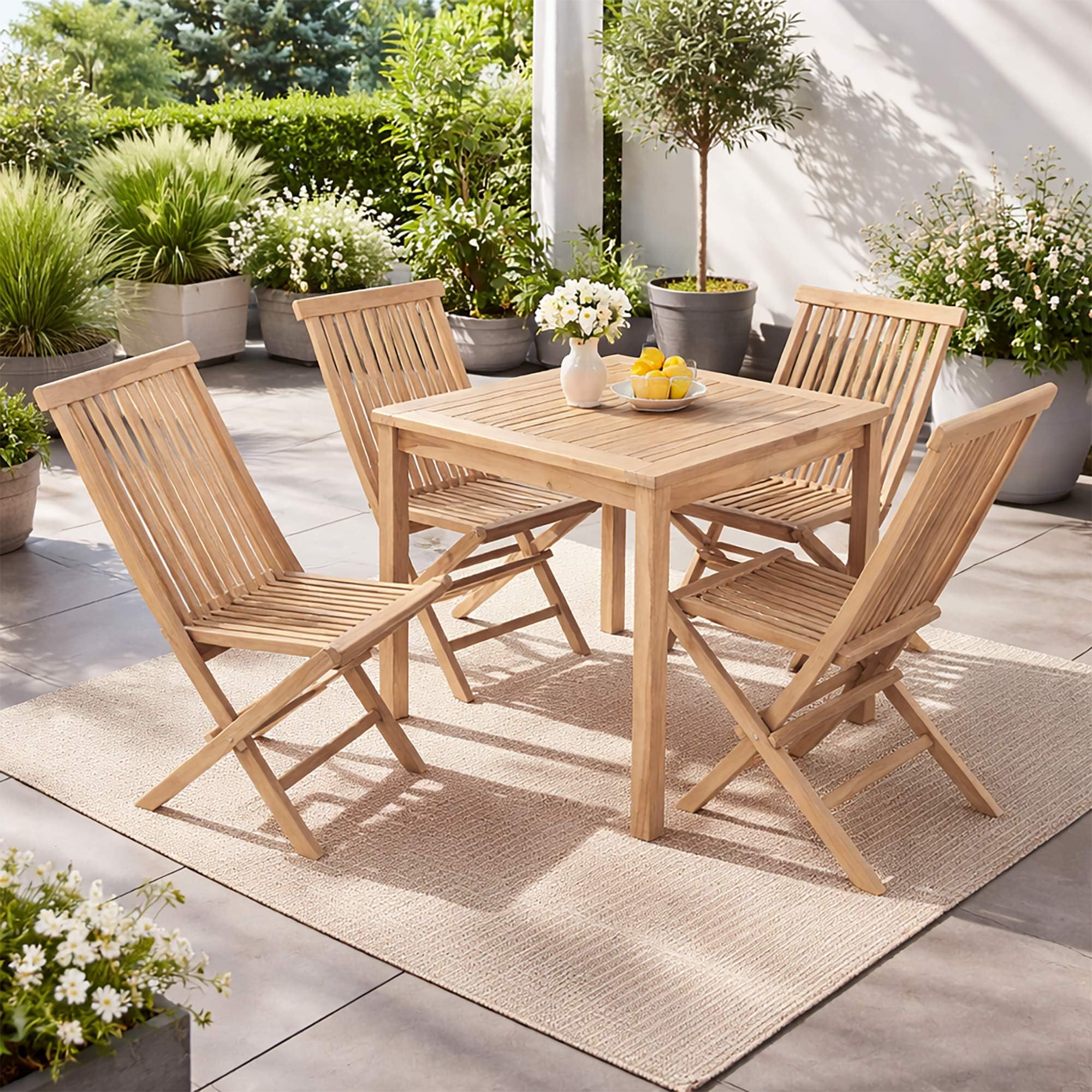 Raburg Anja Gartenstuhl, 2er-Set, Teakholz, klappbar, Natur, Outdoor | wetterfest, pflegeleicht, für Garten, Balkon und Terrasse