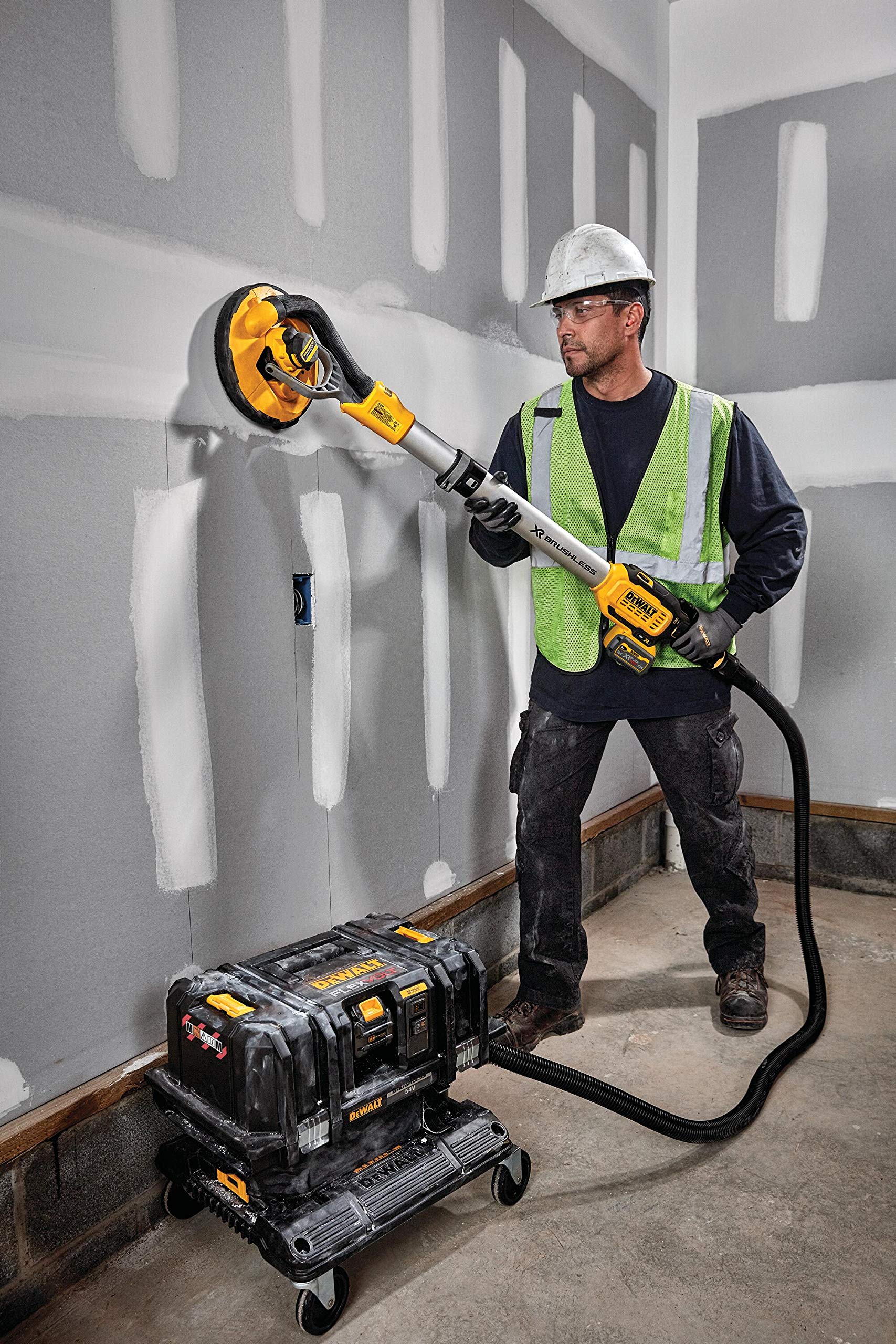 DeWALT Akku-Trockenbauschleifer DCE800N-XJ Schleifmaschine, Deckenschleifer, Teleskopschaft, 18 V