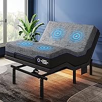 Pipishell Queen Adjustable Bed Frame + 12" Memory Foam Mattress | Massage, Zero Gravity, Anti-Snore, USB Ports