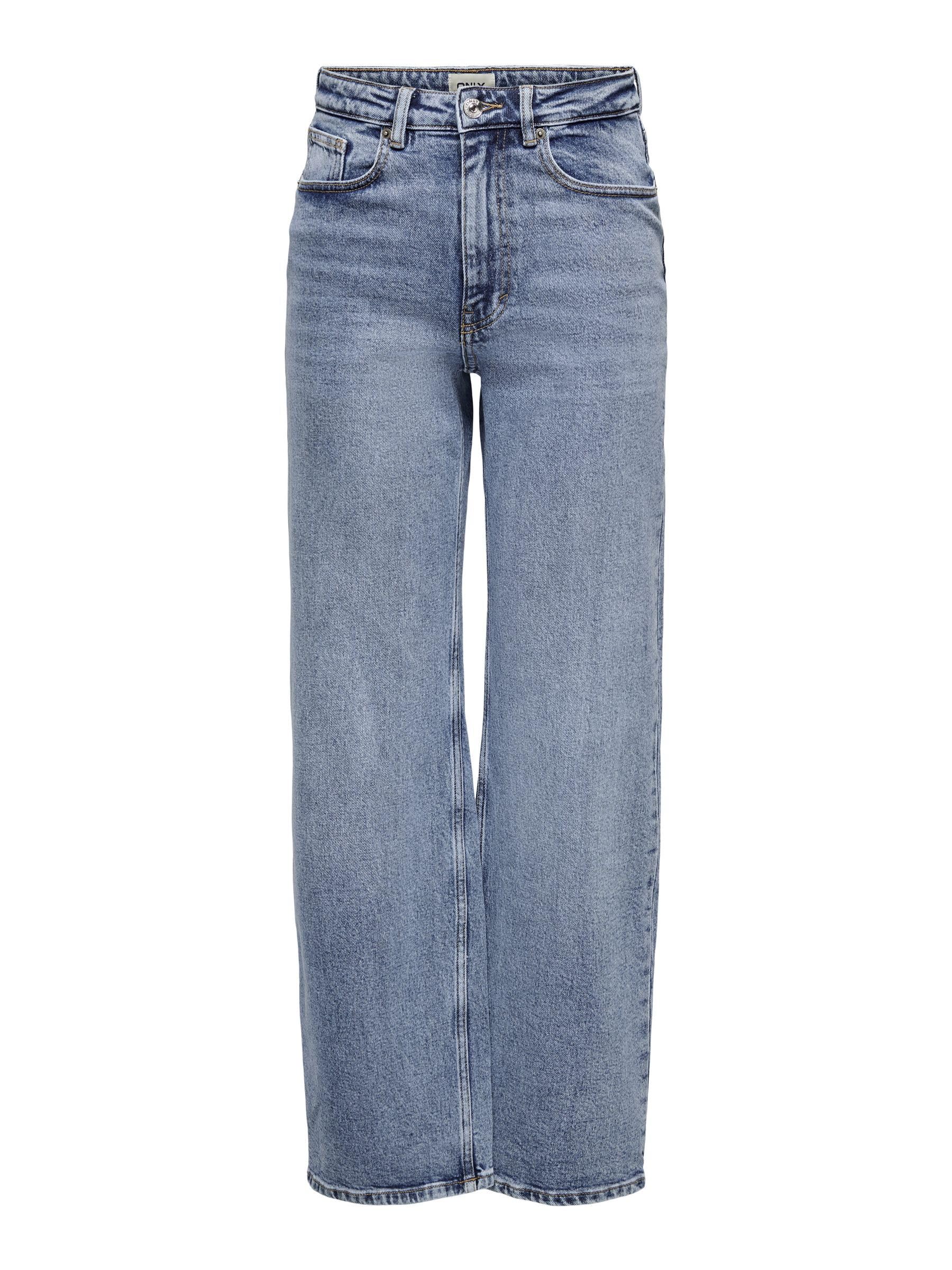 ONLY Juicy High Waisted Wide Leg Jeans, Medium Blue (Medium Blue Denim), 31W x 34L