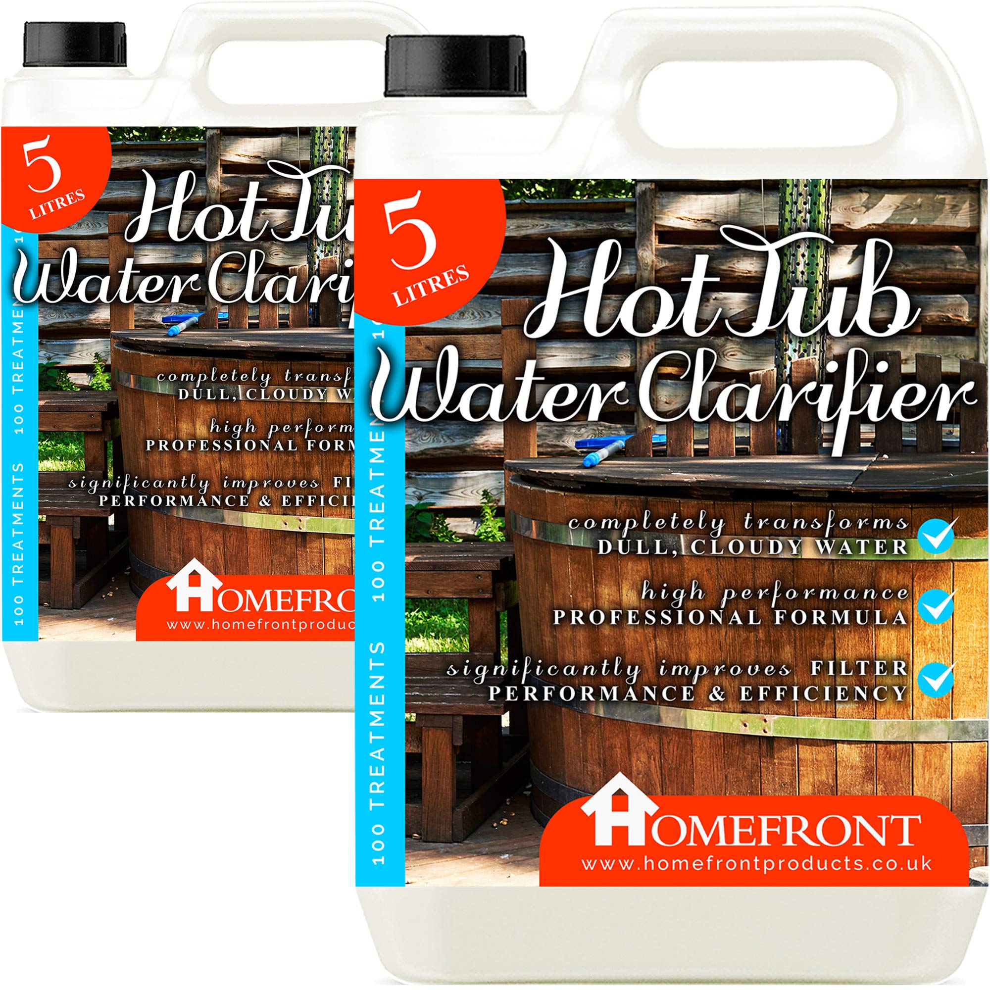Homefront Hot Tub Water Clarifier - Transforms Dull & Cloudy Water Hot Tubs, Spas and Pools (10 Litres)