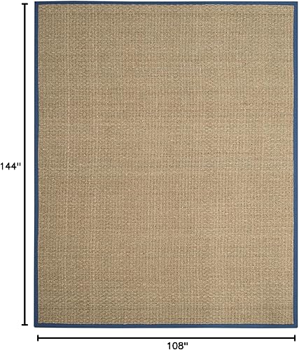 Vista 219 de SAFAVIEH Natural Fiber NF114A - Alfombra de hierba marina, tejido de canasta, con borde, para zonas de alto tráfico, sala de estar, dormitorio, 2