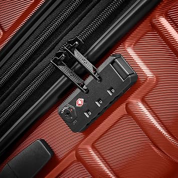 Samsonite Omni 2 Hardside 2 Piece Set - Includes Carry-On & Medium Checked Suitcases - 360 Dual Spinner Wheels - Integrated TSA Lock & Expansion - Brick Orange