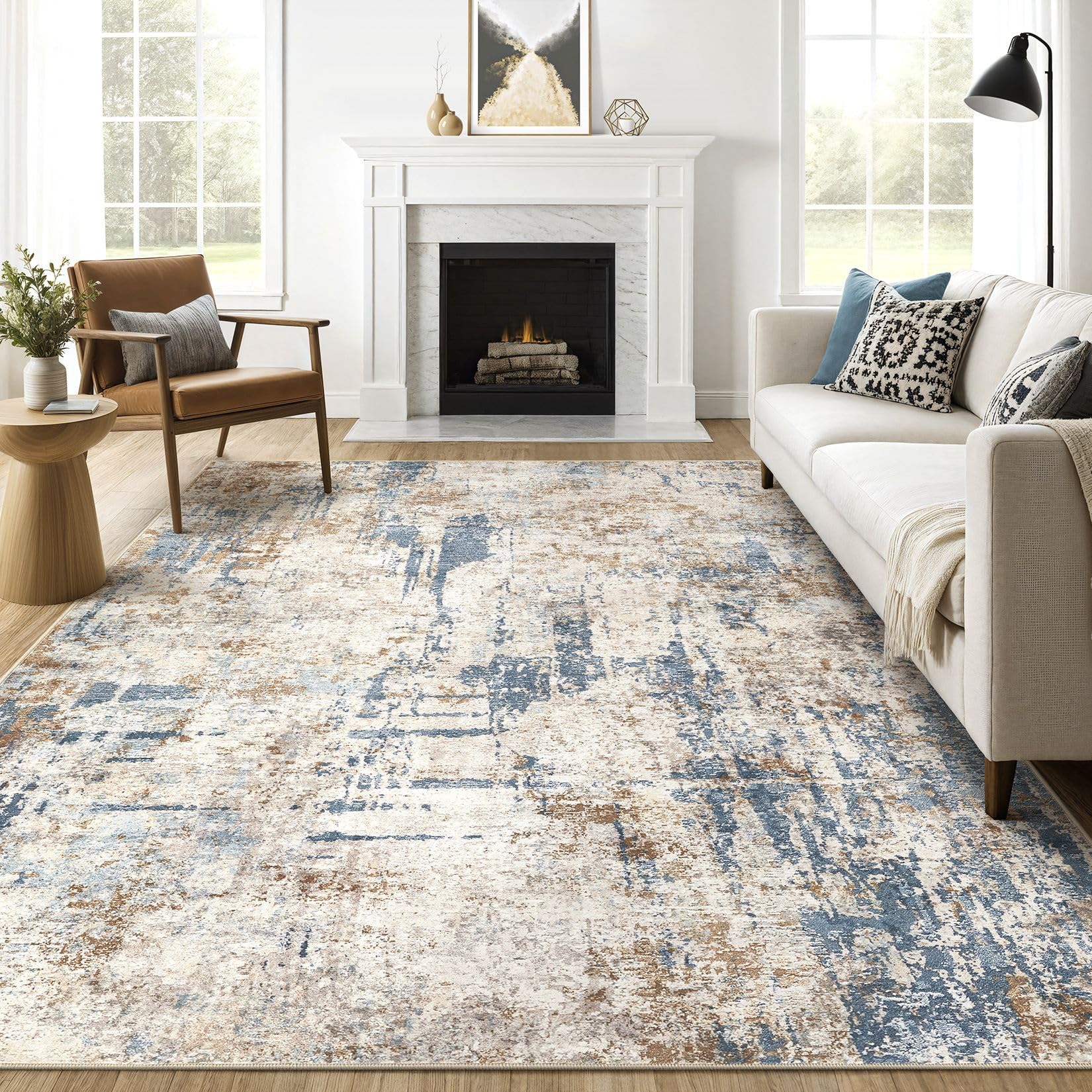 Photo 1 of ***SIMILAR ITEM***
8x10 Area Rugs Washable Rug: Large Abstract Modern Soft Stain Resistant Indoor Floor Non Slip Accent Carpet for Living Room Bedroom Nursery Playroom Office Dining Room Dorm Home House Decor- Tan