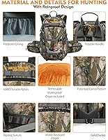 Vista 6 de NEW VIEW Hunting Backpacks for Men 35L, Camo Backpack for Hunting with Rifle Bow Gun Holder, Waterproof Hunting Pack with Rain Rover
