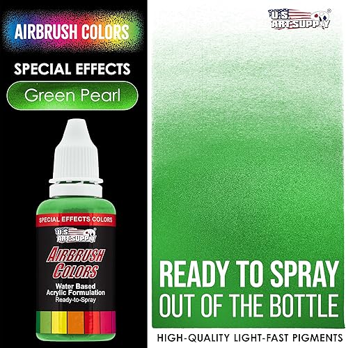 Miniatura 2 de US Art Supply Pintura para aerógrafo con efecto especial de perlas verdes de 1 onza