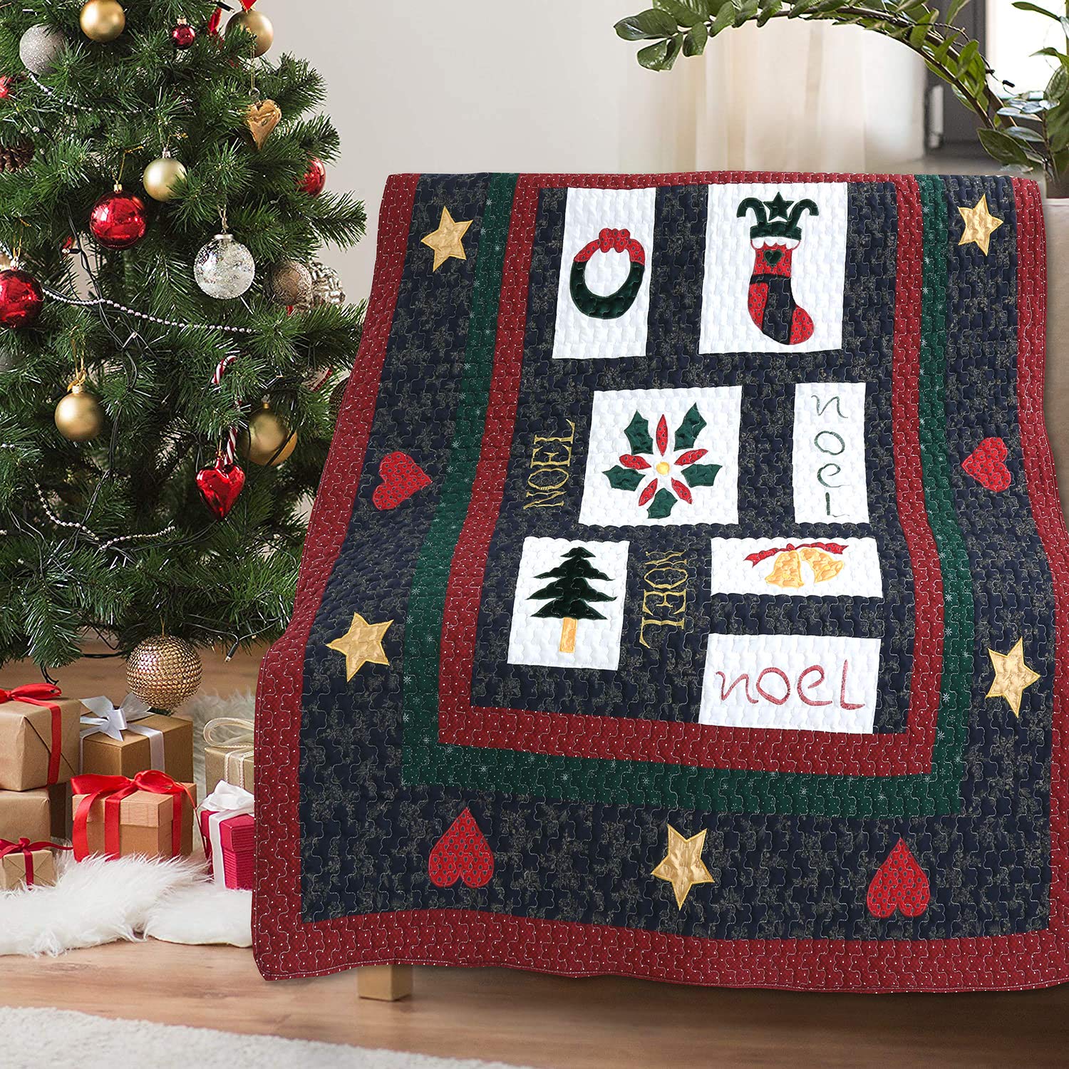 Amazon.co.jp: CozyラインホームFashions Noel Loveクリスマス夜