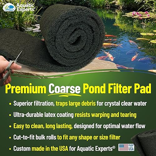 Miniatura 2 de Classic Koi Pond COARSE Cojín de filtro - Bulk roll NEGRO 12 pulgadas por 72 pulgadas por 1 pulgada - Diseño personalizado - Medios de filtración