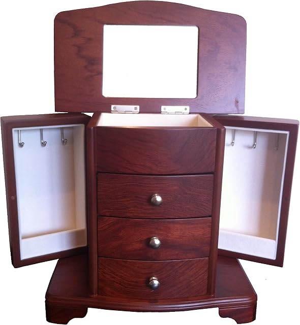 Zabelini Pegoso Jewellery Box Mahogany Wood Finish