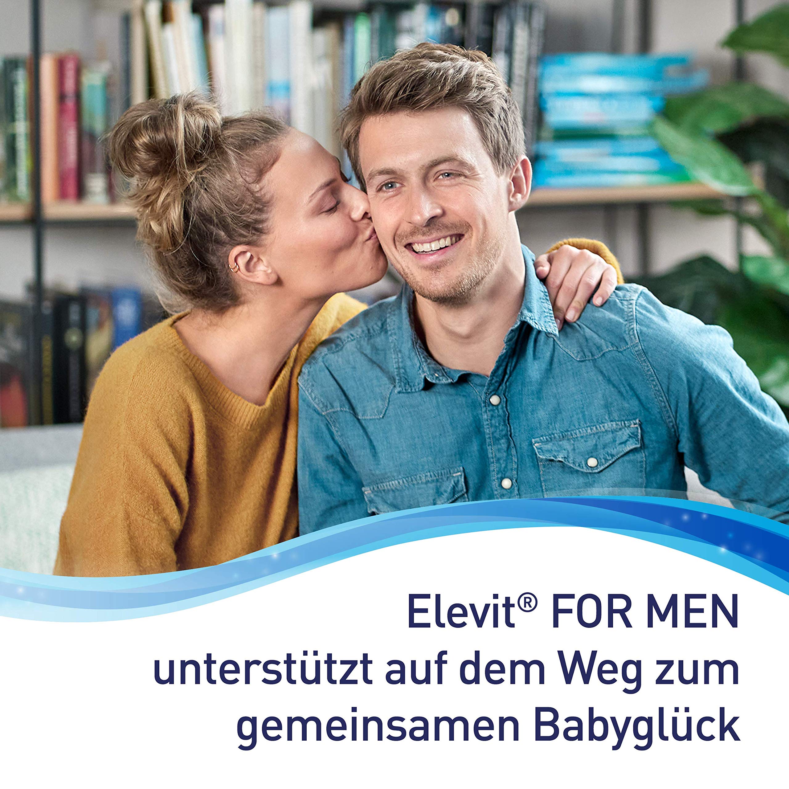 Elevit for Men Tabletten zur Unterstützung der männlichen Vitalität und Fertilität während der Babyplanung, 90 Sztuka Tablety