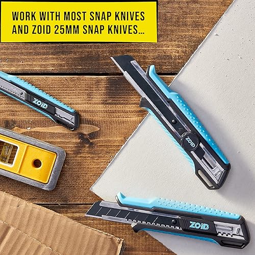 Miniatura 4 de Zoid Paquete de 5 cuchillas de acero a presión de 0.984 in, cuchillas afiladas de acero al carbono para corte en casa y proyectos, cuchillas para