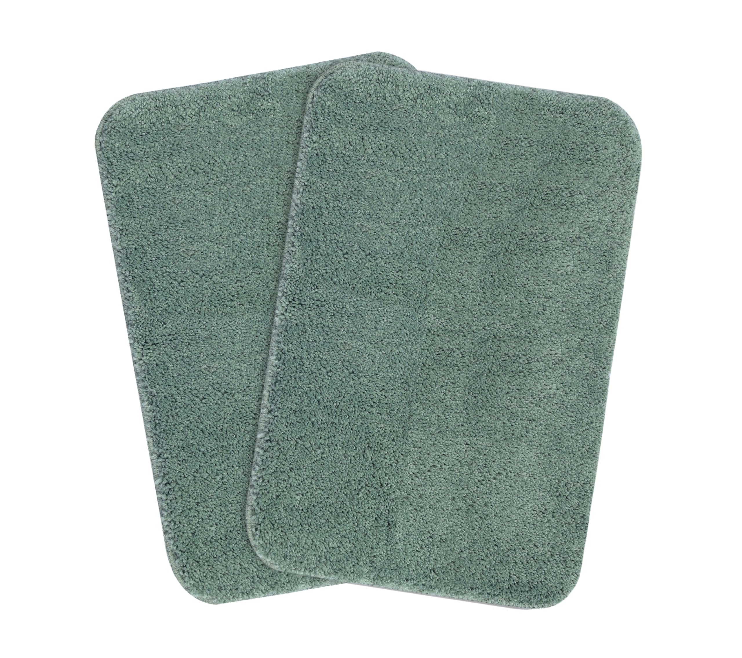 Saral Home Solid Soft Microfibe Antiskid Bathmat 2Pc (Sage Green, 35X50-2PC)