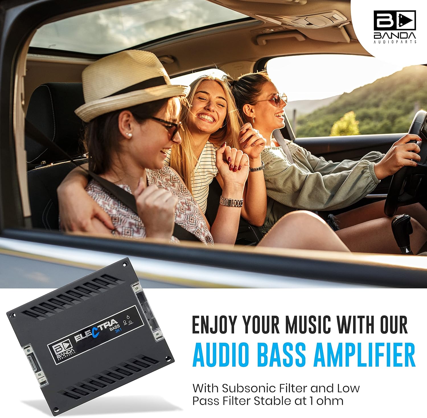 Banda BASS 3000 WATT 1 OHM CAR AMP