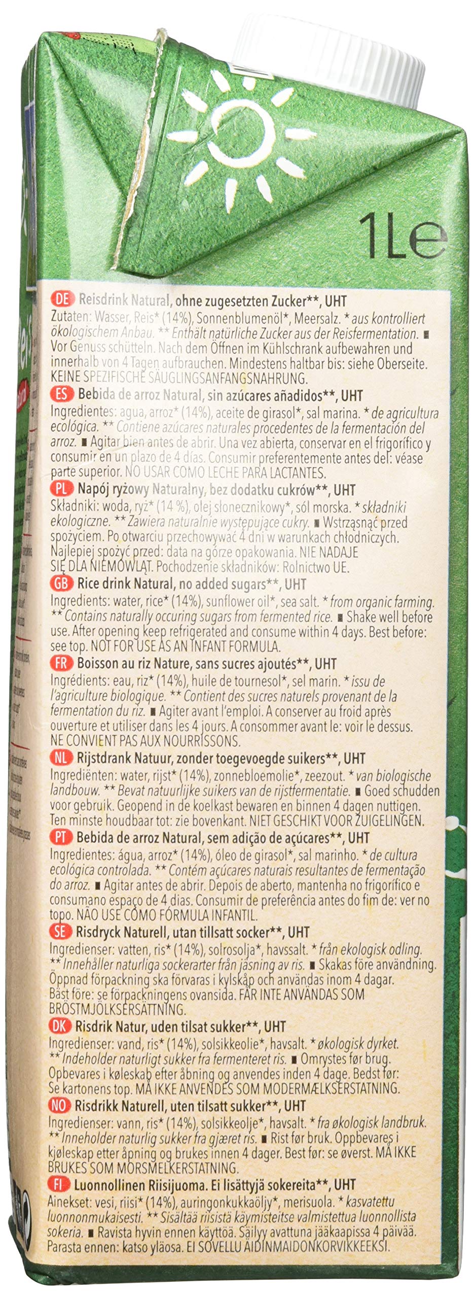 Natumi Reis Drink Natural Bio, 12er Pack (12 x 1.049 l)