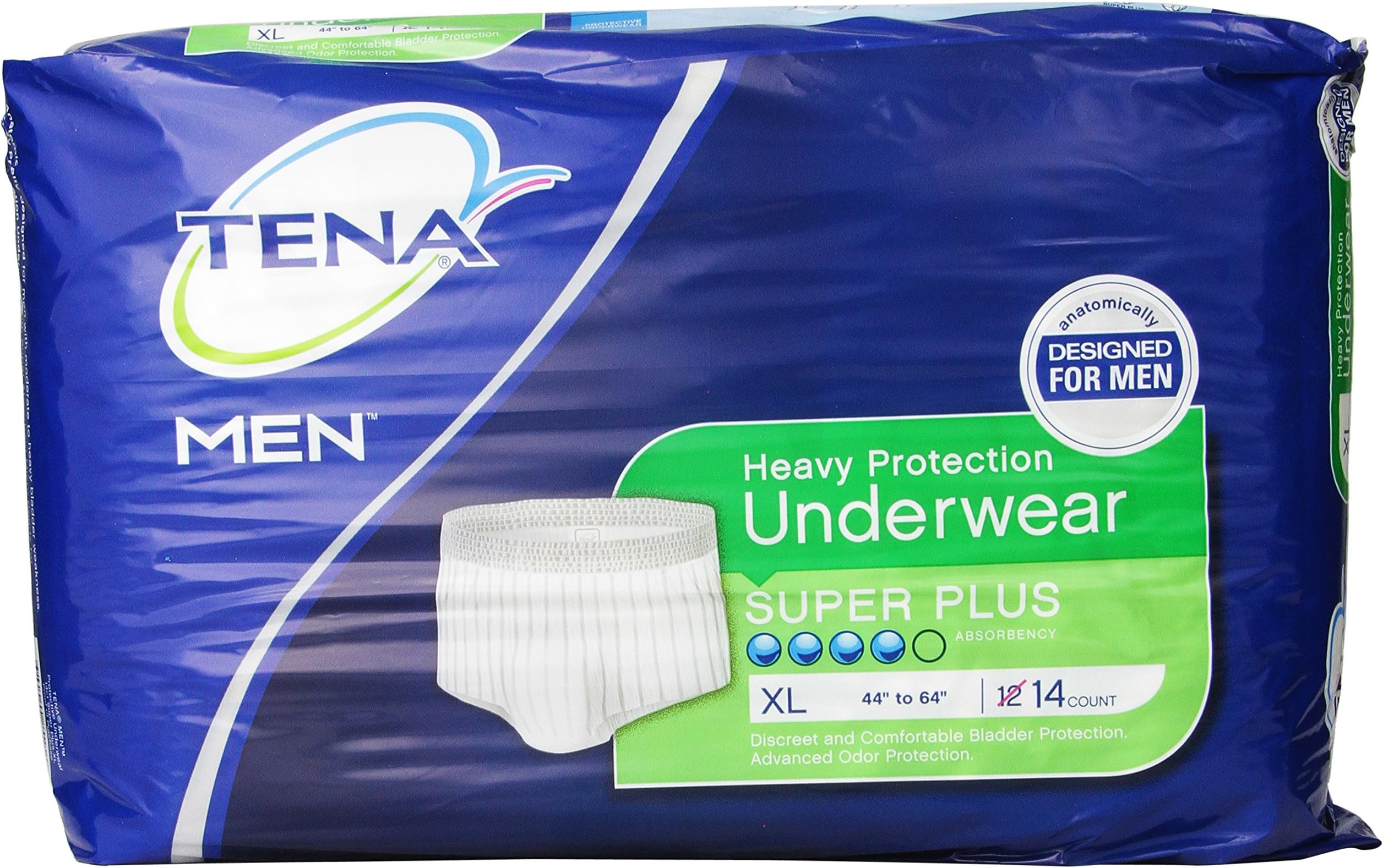 for Men Heavy Protection Underwear, Super Plus Absorbency, XL, 14 Count