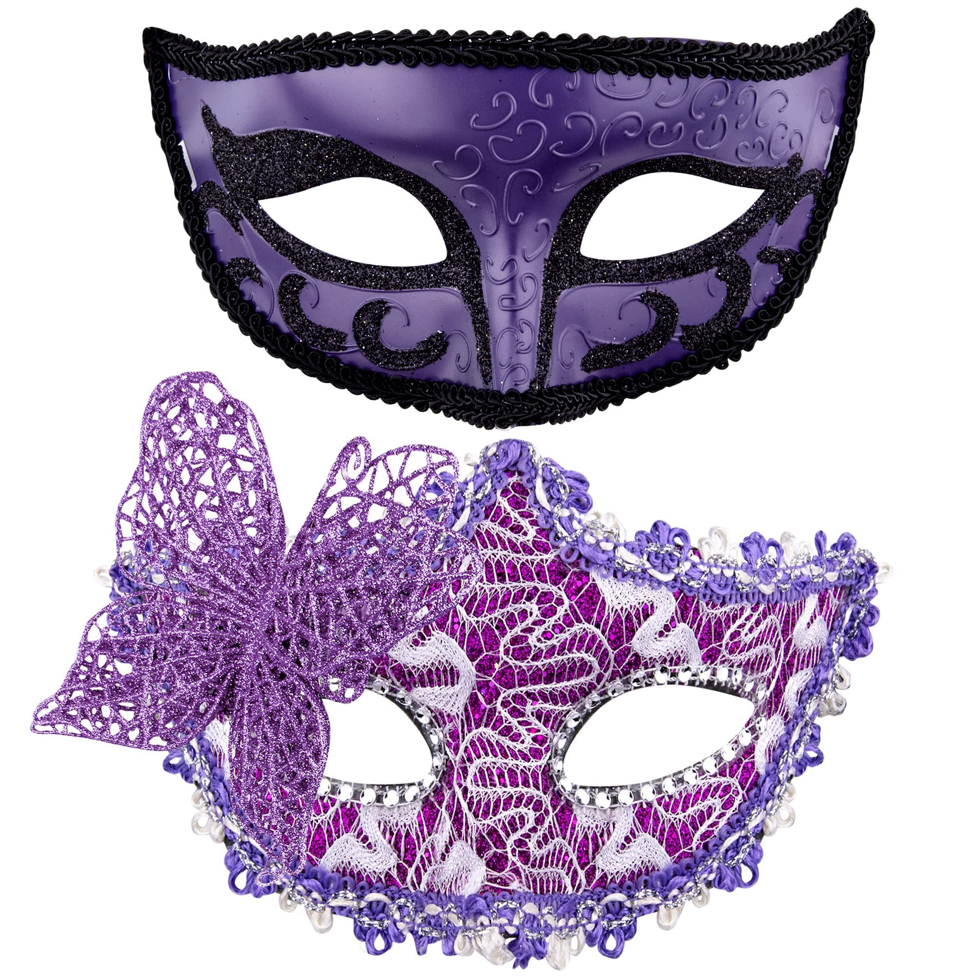 Sponsored Ad – Couple Masquerade Masks Set Venetian Party Mask Mardi Gras Mask for Women and Men