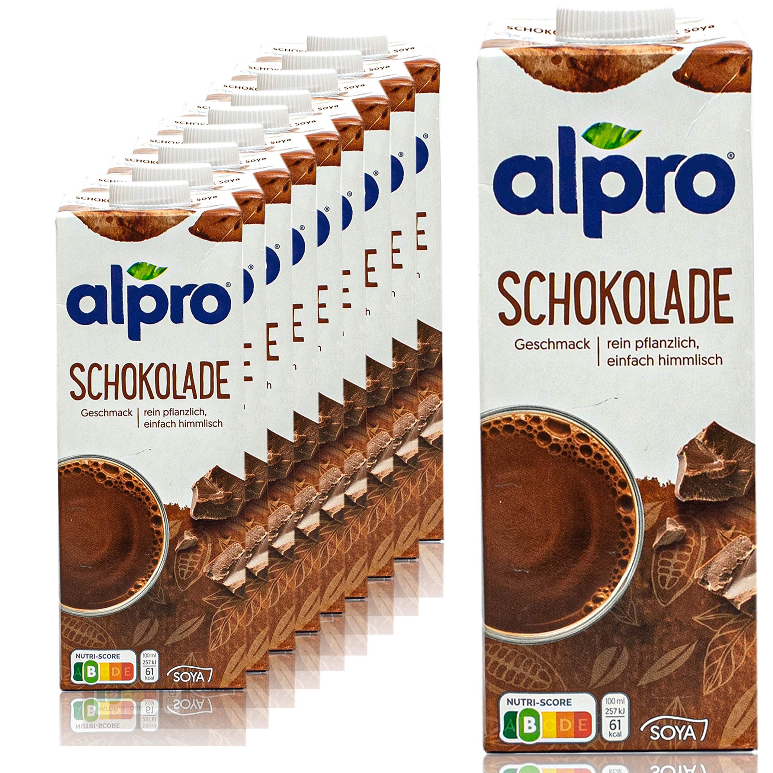 Alpro - 10er Pack Sojadrink Schoko 1 Liter - Choco Soja Soya Drink 100 % pflanzlich