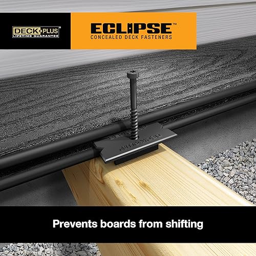Miniatura 6 de Deck Plus Eclipse - Sujetadores ocultos, tornillos de cubierta, tornillos para madera, acero inoxidable, negro, paquete de 360