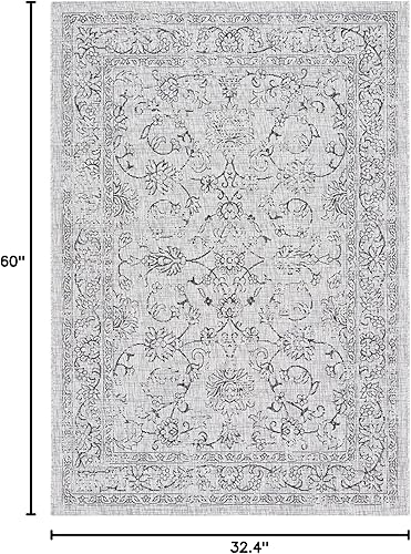 Vista 126 de SAFAVIEH Courtyard Collection - Alfombra decorativa, 2 pies 3 pulgadas x 5 pies, turquesa, no desprende pelusa y de fácil cuidado, para interiores