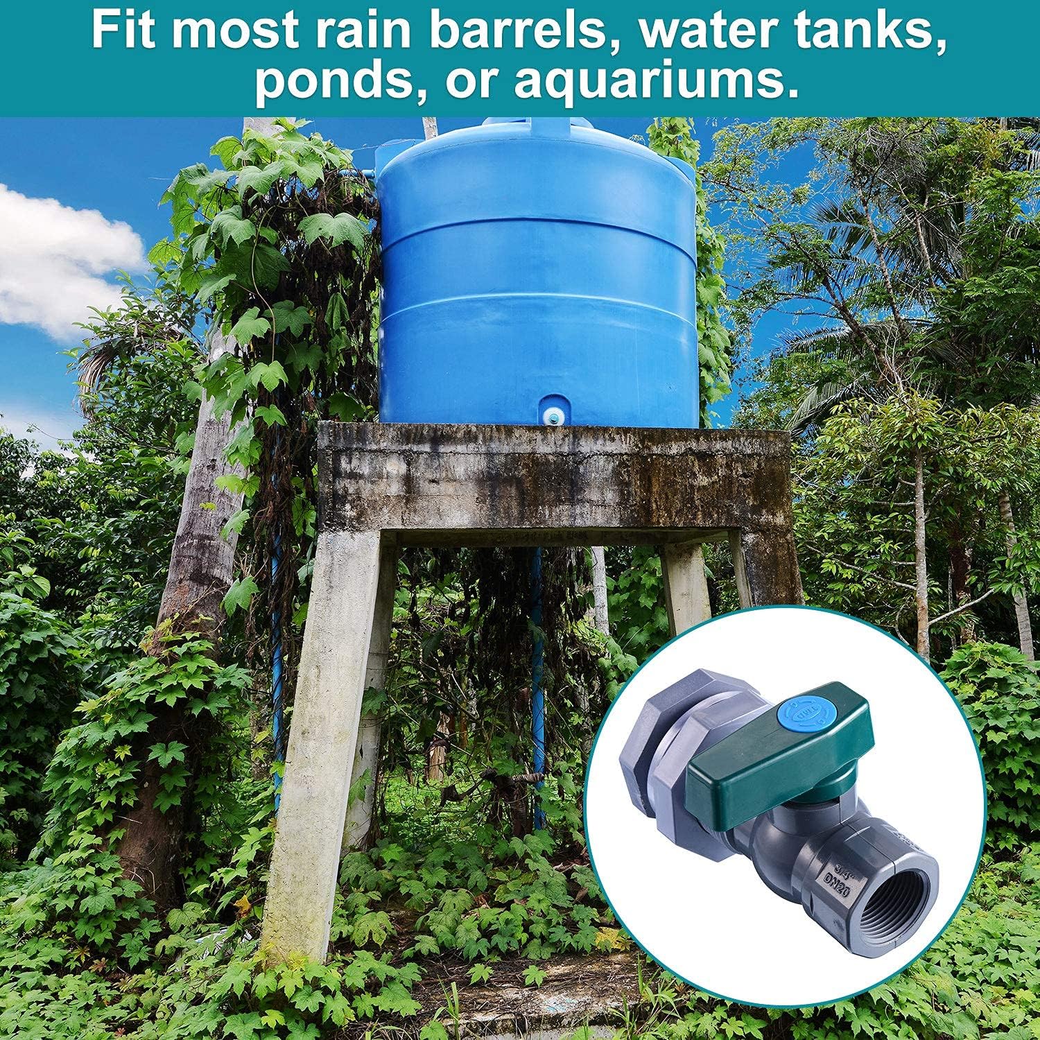 Buy PVC Rain Barrel Diverter Kit, 3/4 Inch Rain Barrel Valve, Rain