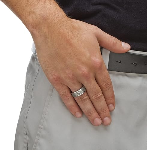 Miniatura 4 de PalmBeach - Anillo de oración del señor de acero inoxidable (0.315 in) tamaños 6-13