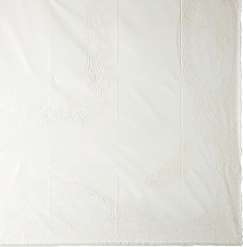 Miniatura 2 de Violet Linen Battenberg - Mantel rectangular con diseño floral de encaje de vinilo, marfil, 60 x 104 pulgadas, asientos de 8 a 10 pies, manteles