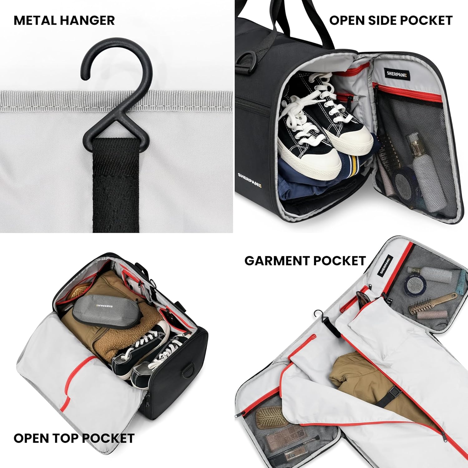 Sherpani Jaunt, Convertible Garment Duffle, 2 in 1 Travel Duffel Bags, 34L Weekender Tote with Shoulder Strap, Carry On Bags - Image 5