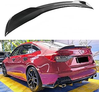 Rear Spoiler Compatible with 2022-2025 Honda Civic, Duckbill Spoiler Fits for 22-25 Sedan, Exterior High Kick Trunk Tail Deck Lid Wing Lip (Carbon Fiber Pattern)