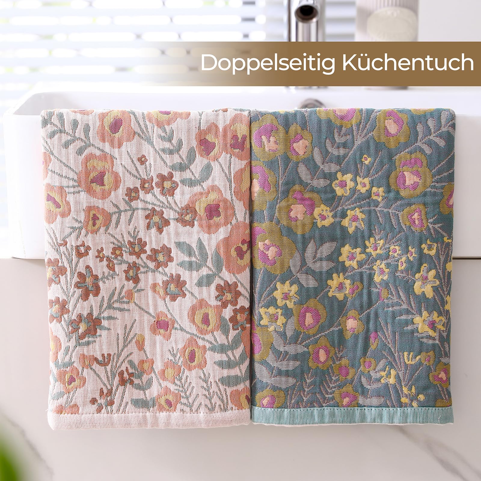 HOORDRY Boho Tagesdecke & Doppelseitig Geschirrtücher Set